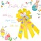 Easter Wreath Bows, Large Easter Rabbits Burlap Bows Holiday Bow Rabbits Bunny Bows for Wall Indoor Outdoor Decor (Yellow)